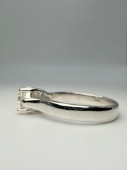 14Kt White Gold Solitaire Ring With Round Center Diamond Approximately .60Ct With A Color Of G And A Clarity Of Vs2. Partial Cert Number R02421.155