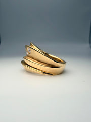 14Kt Yellow Gold Ring With 7 Round Brilliant Diamonds Totaling Approximately 0.25CTW