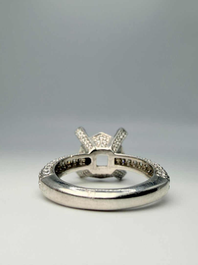 Platinum Tiffany&Co Inspired Ring Mounting With 104 Diamonds