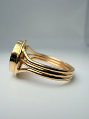 14Kt Yellow Gold Greek Centour Ring With Agate Stone Size 5.5