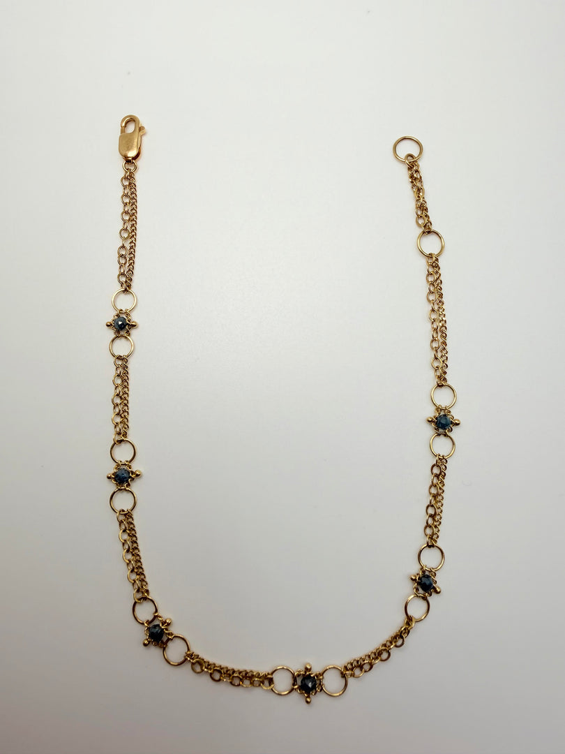 18Kt Yellow Gold Amali Blue Diamond Whisper Bracelet