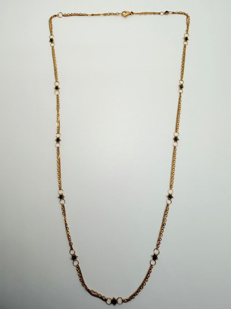 18Kt Yellow Gold Amali Blue Diamond Whisper 22In Chain
