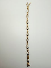 14Kt Yellow Gold And Diamond Tennis Bracelet With 10 Bezel Set Round Stones Weighting Approximately 0.60Tw