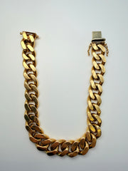 18Kt Yellow Gold Heavy Link Curb Bracelet 7.75