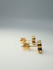 14Kt Yellow Gold Citrine And Diamond Floral Earrings (E1826Cty)