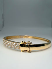 14Kt Yellow Gold 1 1/3 Diamond Bangle Bracelet (25185471)
