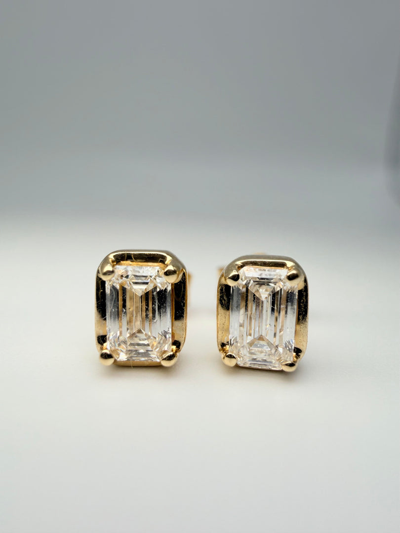 14Kt Yellow Gold 1/2CTW Emerald Cut Diamond Stud Earrings (25356601)
