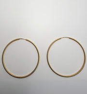 14Kt Yellow Gold Twisted 50Mm Endless Hoops