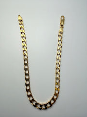 18Kt Yellow Gold Flat Curb Bracelet With Lobster Clasp 7.5 Inches