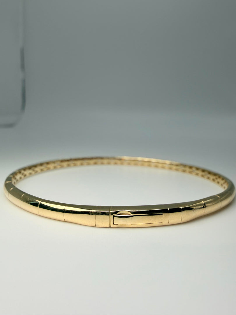 14Kt Yellow Gold 1/3CTW Scattered Diamond Bangle+ Titanium Wire Size 6.75(Fsbg5452S8Y)