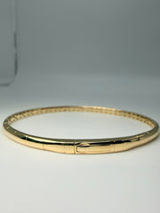 14Kt Yellow Gold 1/3CTW Scattered Diamond Bangle+ Titanium Wire Size 6.75(Fsbg5452S8Y)