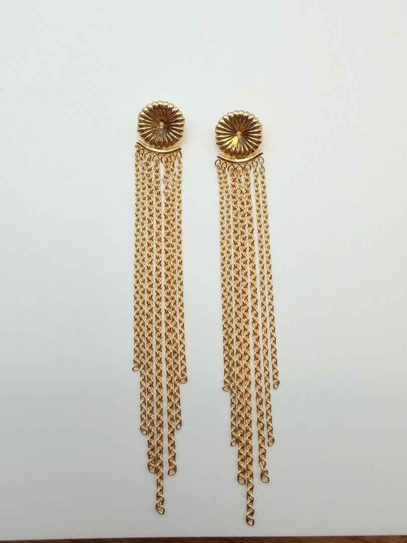 18Kt Yellow Gold Kim Collins Large Fringe Earring Backs