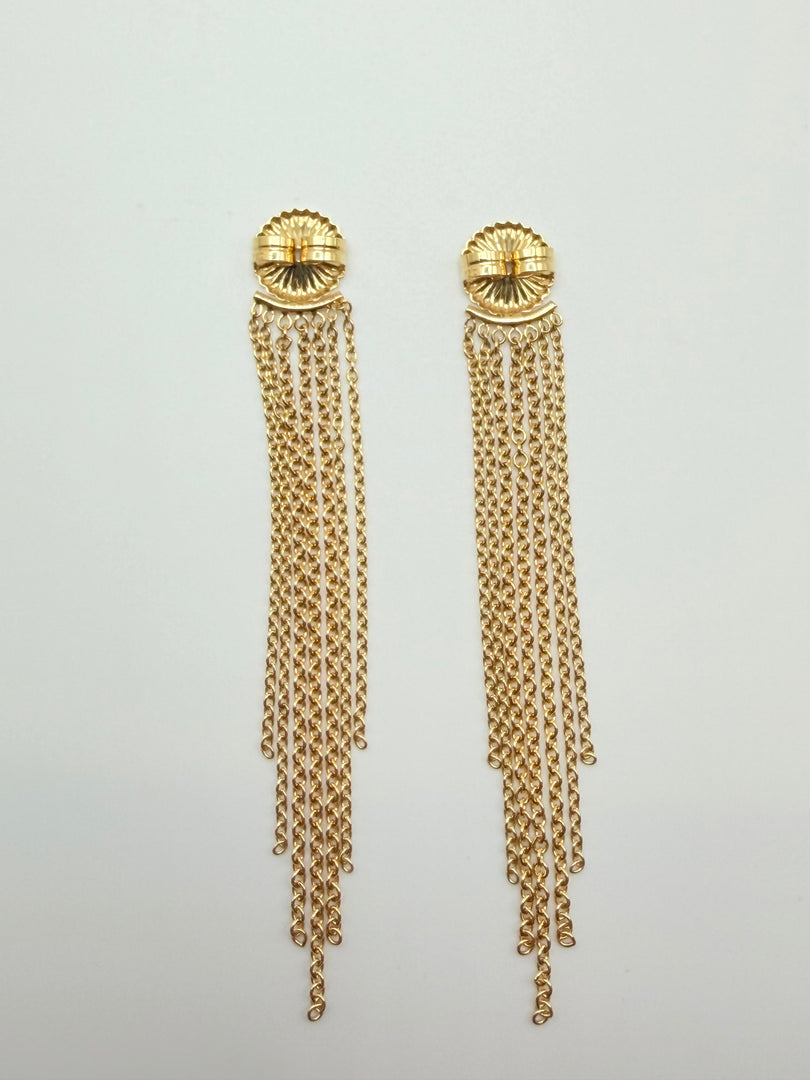 18Kt Yellow Gold Kim Collins Large Fringe Earring Backs