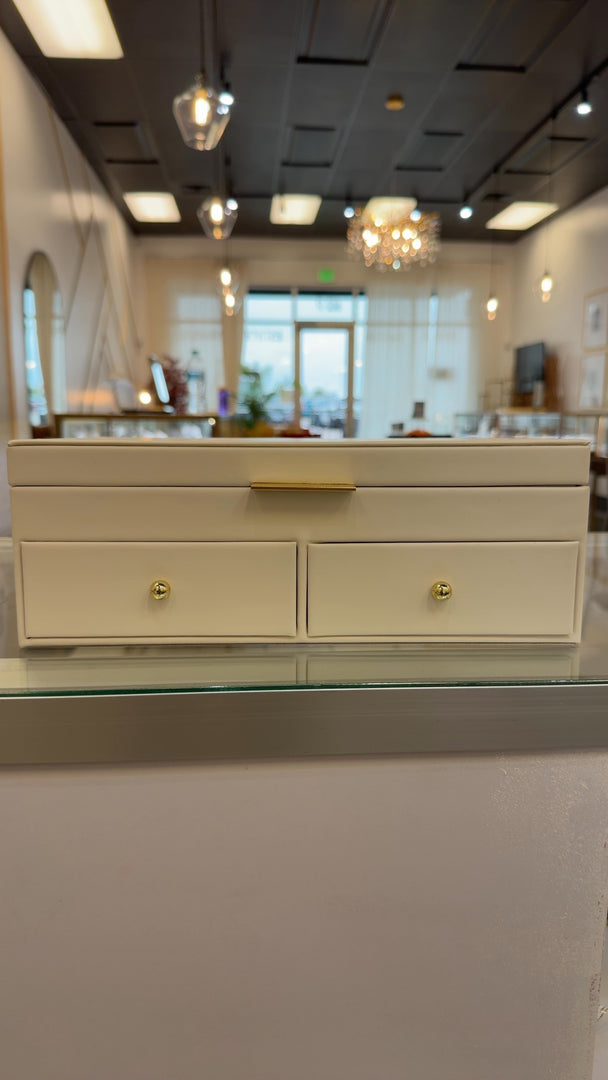 Cream Jewelry Organizer With Gold Hardware