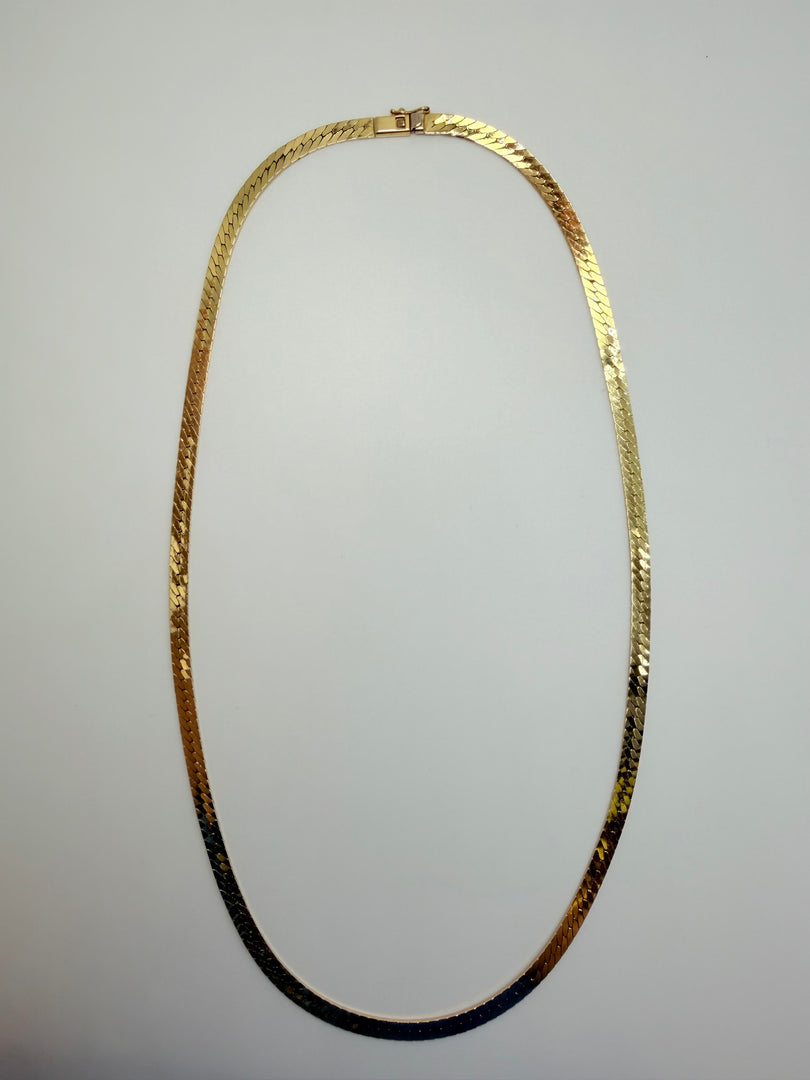 14Kt Yellow Gold Flat Herringbone 20" Chain