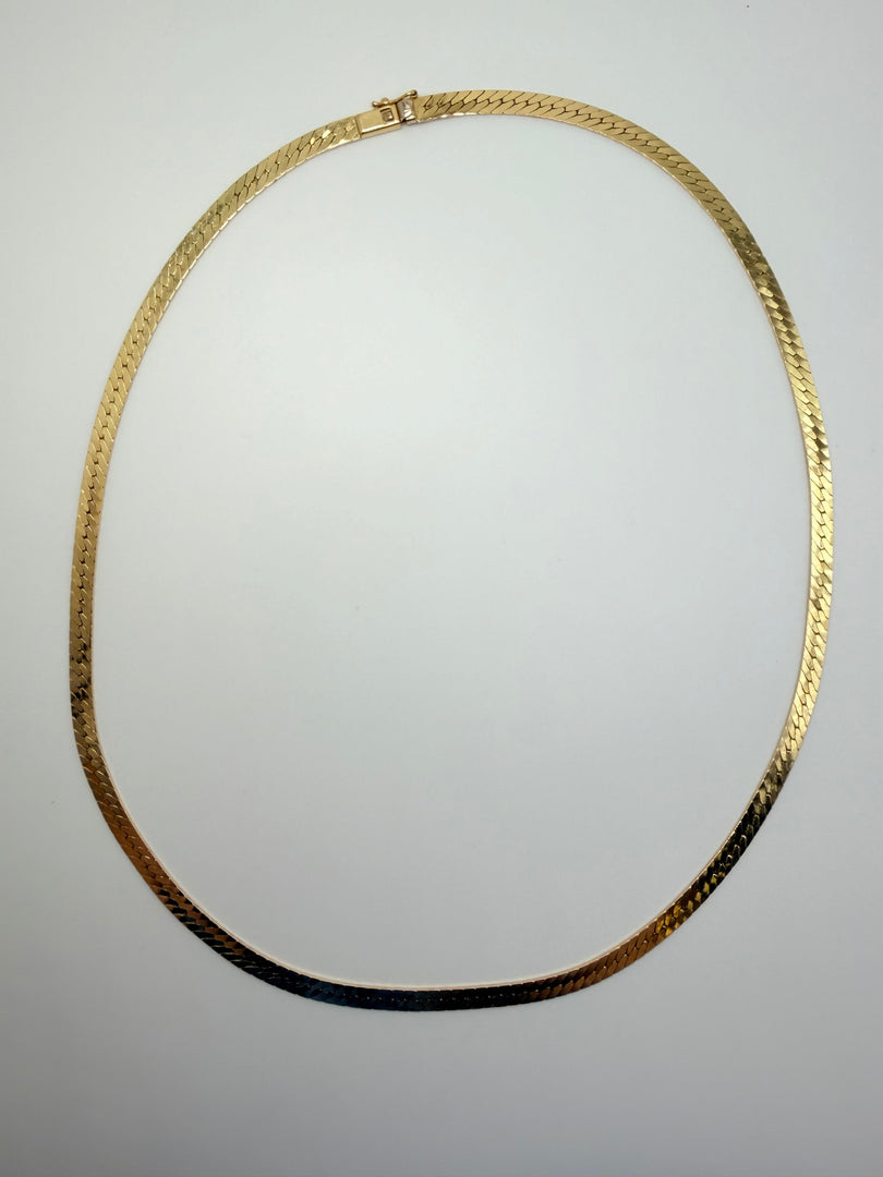 14Kt Yellow Gold Flat Herringbone 20" Chain