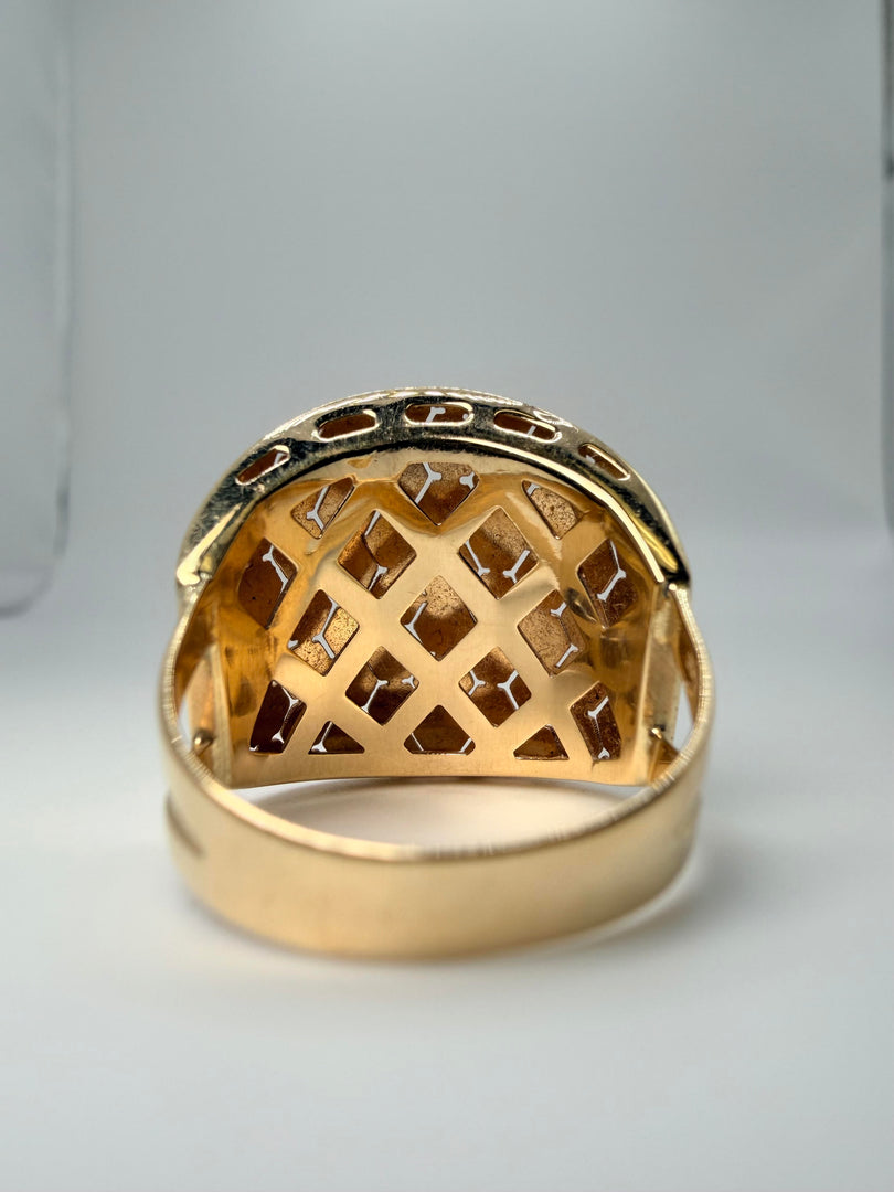 14Kt Yellow Gold Hollow Design Ring Size 8.25