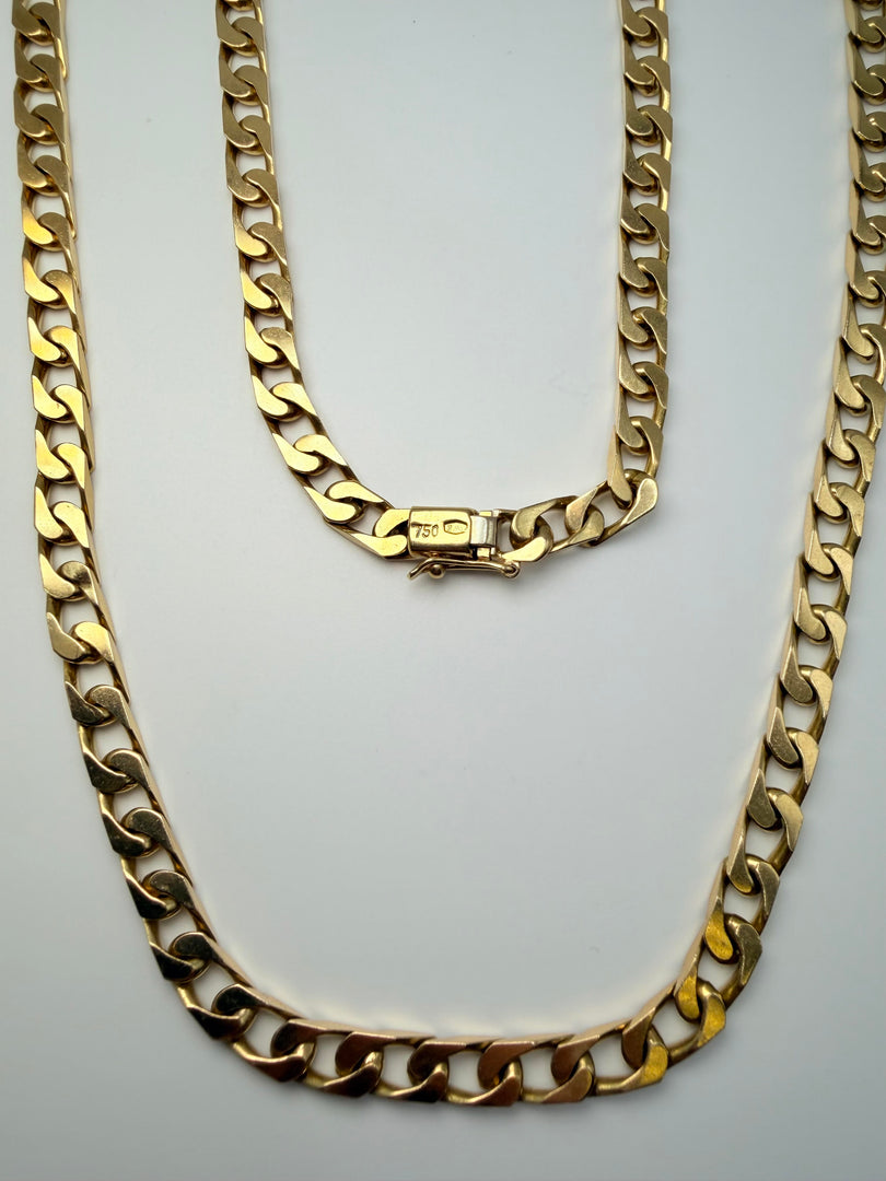 18Kt Yellow Gold Long Curb Chain 31.5"