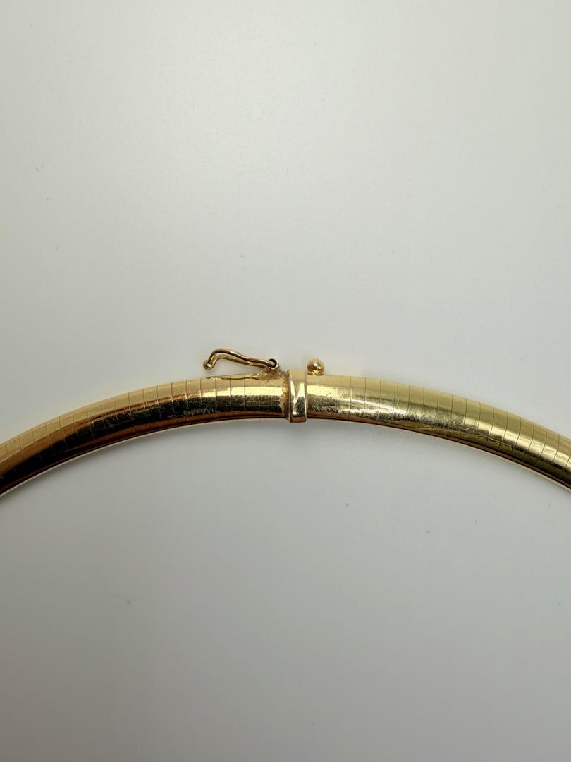 14Kt Yellow Gold Omega 6Mm Necklace