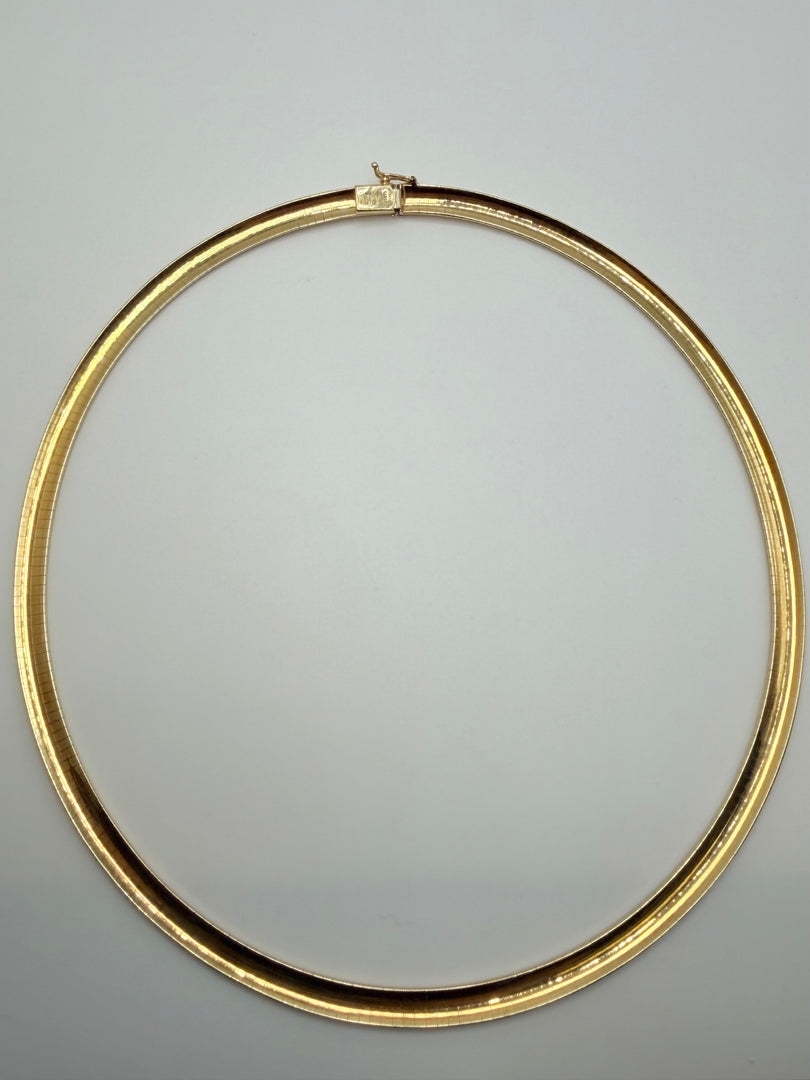14Kt Yellow Gold Omega 6Mm Necklace