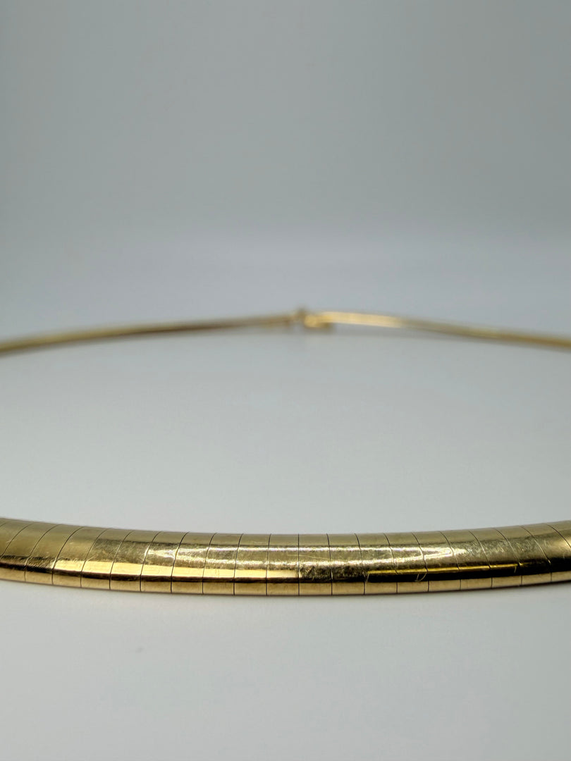 14Kt Yellow Gold Omega 6Mm Necklace