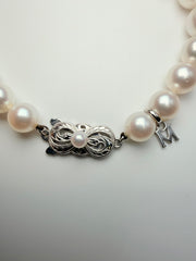 Mikimoto 7.2Mm Akoya Pearl Strand Bracelet With Signature Mikimoto Emblem 18Kt White Gold And 21 Pearls