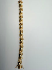 14Kt Yellow Gold San Marco High Polsih/Satin Finish Bracelet With Double Safety Clasp