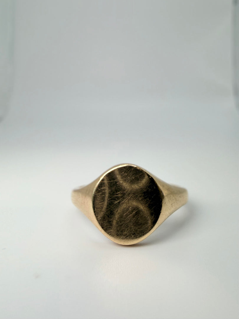 9Kt Yellow Gold Vintage Signet Ring From Birmingham 1964