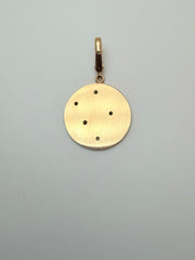 14Kt Yellow Gold Starry Diamond Disc Clip Charm (P01001047-Y-Wd)