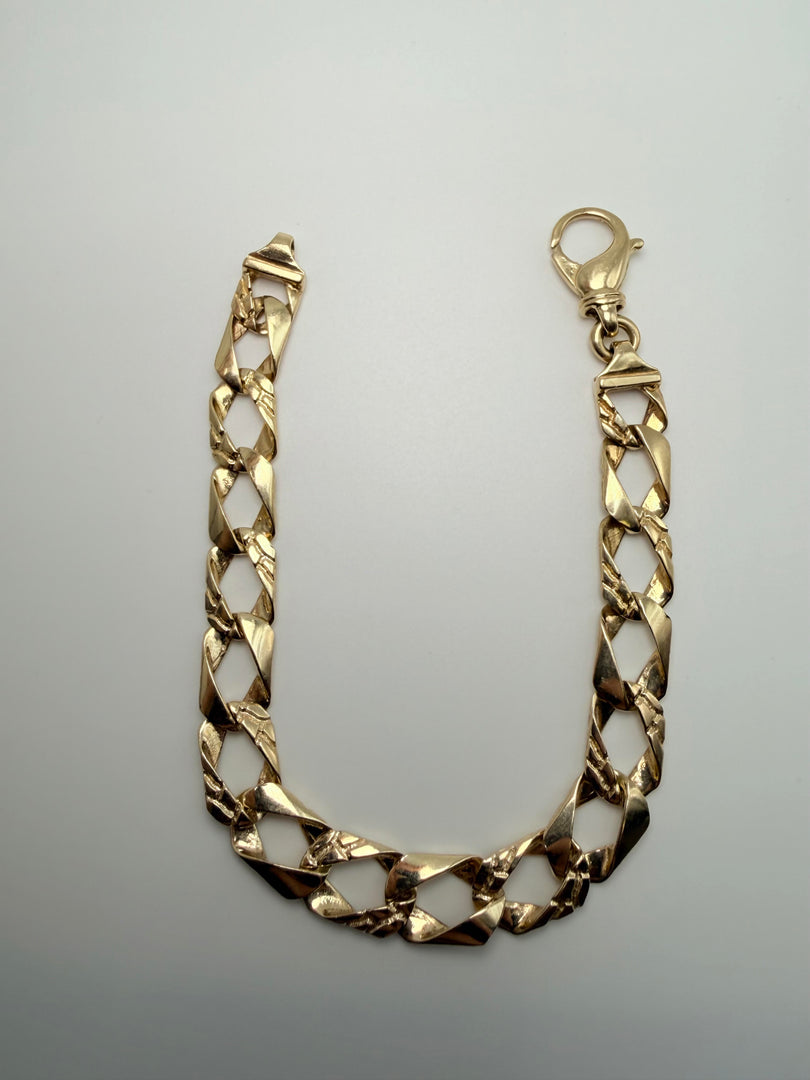 14Kt Yellow Gold Heavy Link Suivel Bracelet