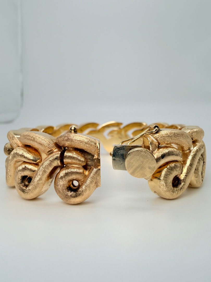 14Kt Yellow Gold 7" Swirl Bracelet