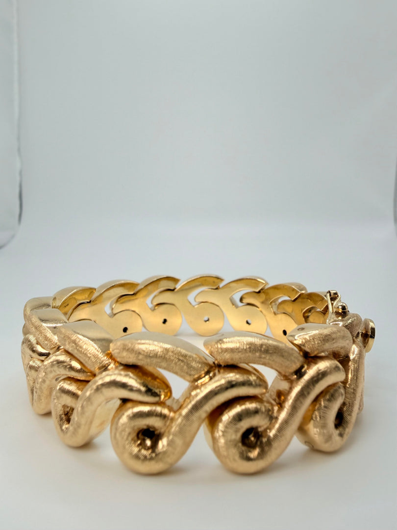 14Kt Yellow Gold 7" Swirl Bracelet