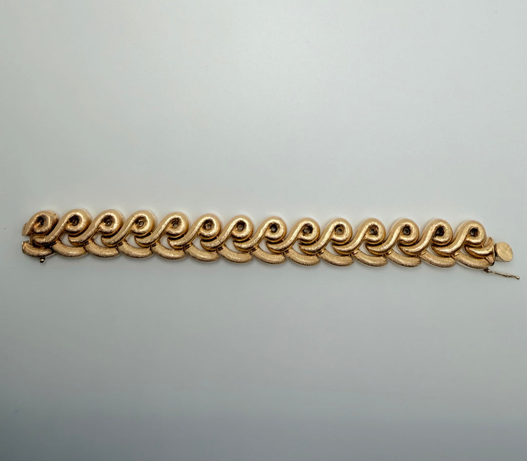 14Kt Yellow Gold 7" Swirl Bracelet