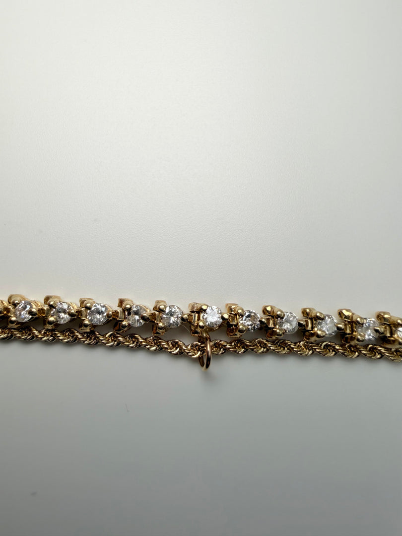 14Kt Yellow Gold Diamond Tennis Bracelet With 48 Round Diamonds Weighing Approximately 1.50CTW