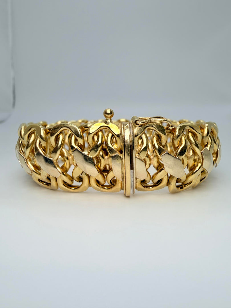 18Kt Yellow Gold Two Tone Link Bracelet