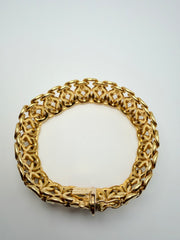 18Kt Yellow Gold Two Tone Link Bracelet