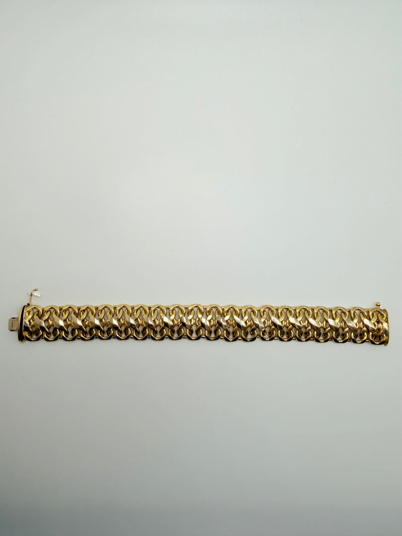 18Kt Yellow Gold Two Tone Link Bracelet