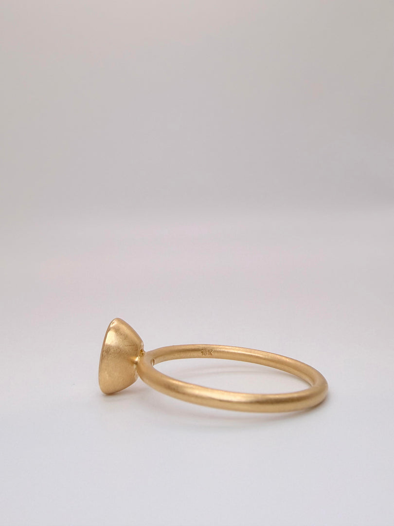 18Kt Yellow Gold Oval 0.87Ct Yellow Sapphire Bezel-Set Ring Satin Finish Sz 6.5 (Ri-Y-Gsa-Ov-Y.87)