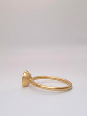 18Kt Yellow Gold Oval 0.87Ct Yellow Sapphire Bezel-Set Ring Satin Finish Sz 6.5 (Ri-Y-Gsa-Ov-Y.87)